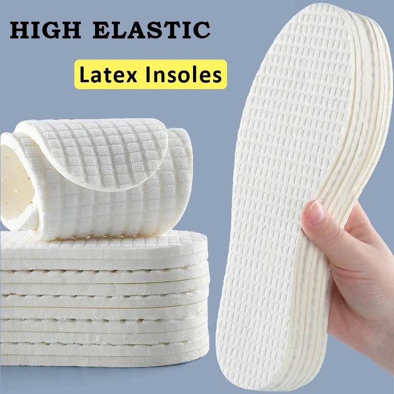 1pair Latex Soft Insoles For Shoes High Elastic Sock Lining Sweat Absorb Breathable Insole Cushion Running shoe-pad